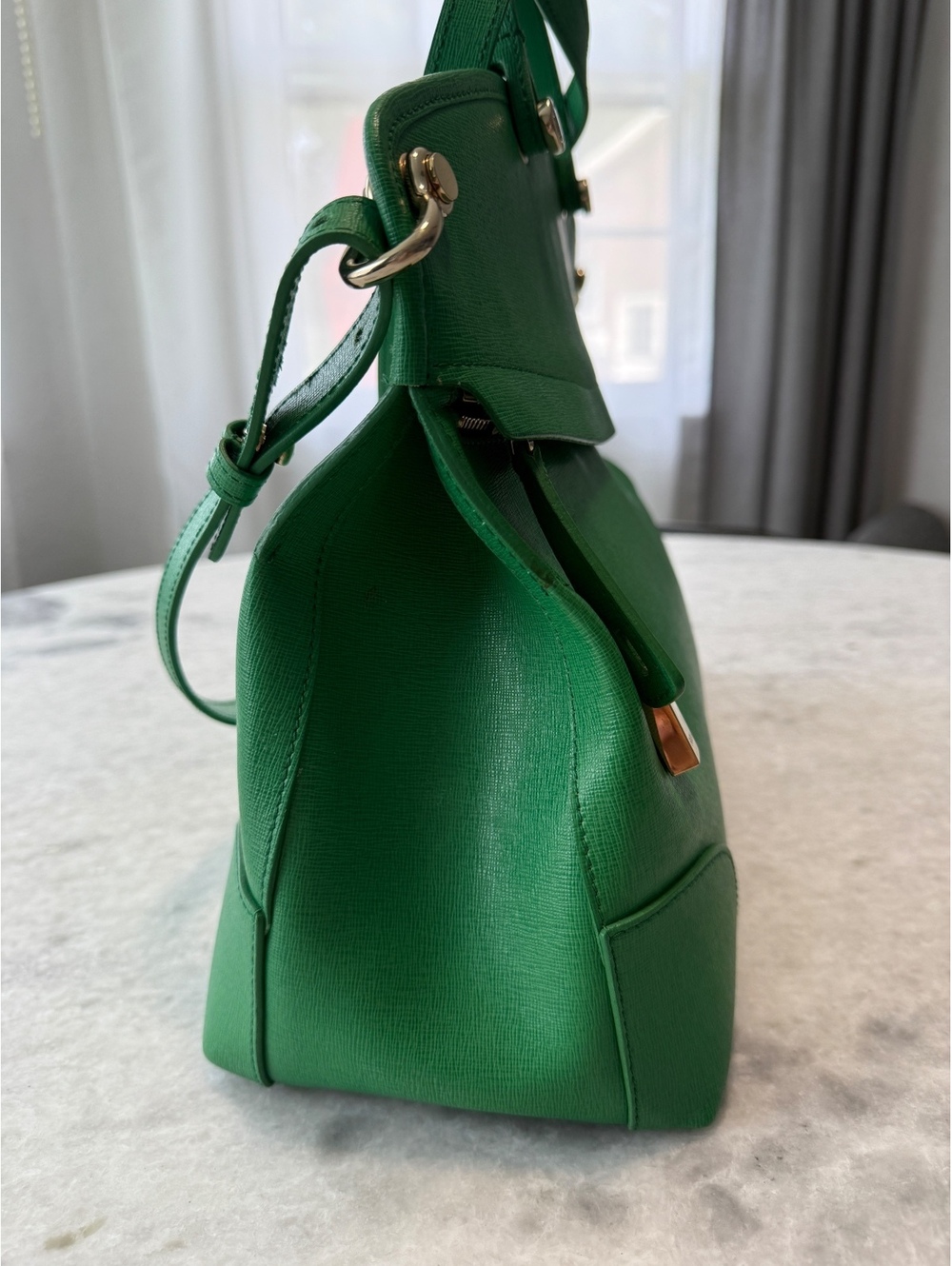 Furla Piper Green Genuine Leather Satchel - Picture 3 of 9